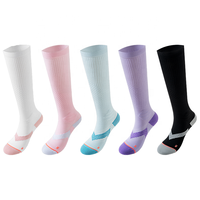 Chaussettes de compression athlétiques colorées à genou haut pour hommes femmes conception sans couture multifonction pour Tennis Football Cheerleading