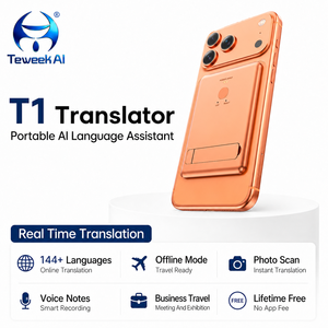 Auricolari Traduttori Intelligenti T1 AI, Traduzione in Tempo Reale Online e Offline, Registrazione, 150 Lingue, Wireless, per Viaggi d'Affari, Neri - Product Image 1