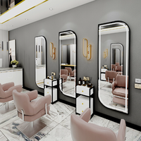 Table miroir murale moderne à LED pour salon de coiffure Mobilier de salon simple pour coiffeur École polyvalente Salon Chambre à coucher Salle de sport