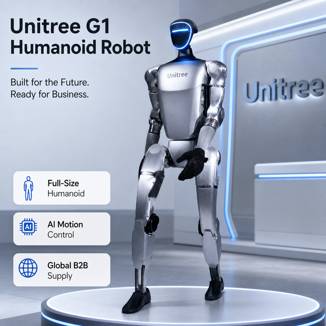 Unitree G1 Humanoid Agent AI Avatar Robot Artificial Intelligence Research Robots for Education and Business Applications