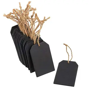 Mini cordão de madeira para decoração, 25 peças, quadro-negro para mensagens
