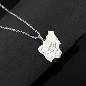 Collares <span class=keywords><strong>con</strong></span> Colgante de <span class=keywords><strong>Mapa</strong></span> de Nigeria, Mapas de Países de África, Mapas Nigerianos <span class=keywords><strong>con</strong></span> Nombre de Ciudad, Joyería - Product Image 5