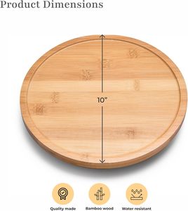 Plateau tournant en bambou pour condiments et épices, avec boîte de rangement, pour comptoirs de cuisine et salles de bain - Product Image 6