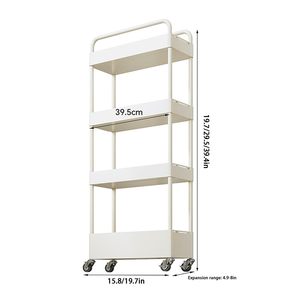 Chariot utilitaire pliable et réglable avec roulettes, gain de place, en acier au carbone, pour cuisine - Product Image 2