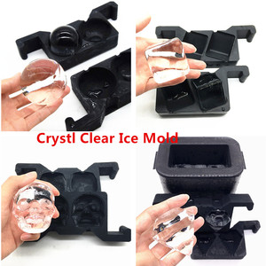 BPA miễn phí lớn 4 khoang Whiskey rõ ràng <span class=keywords><strong>Ice</strong></span> Cube khay tự chế chậm tan chảy quả bóng tinh thể rõ ràng Silicone <span class=keywords><strong>Ice</strong></span> Cube khuôn - Product Image 6