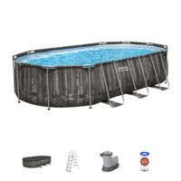 Piscine hors sol ovale Bestway 5611SE avec structure en acier, 6,10 m x 3,66 m x 1,22 m