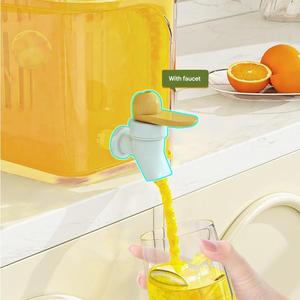 Distributore filtrante acqua 4L freddo bollitore succo di acqua brocca bevanda filtro contenitore per frigorifero con cremagliera metallica - Product Image 4