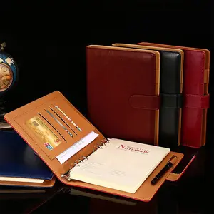 Cuaderno con hebilla de cuero A5 y diario en relieve de PU de cubierta suave ecológica con logotipo de promoción personalizado