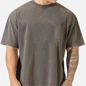Camisetas de Diseñador de Lujo en Caja, de Algodón Supima, con Hombros Caídos, Logotipo, Corte Holgado, para Hombre, Camiseta de Gran Peso para Hombre - Product Image 1