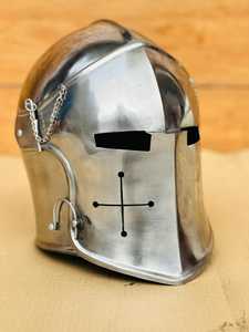 Casco de Armadura Medieval Histórico de Metal, Casco de Caballero de Acero Premium para Cosplay, Exhibición en Festivales y Coleccionistas - Product Image 2