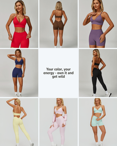 EnovStars <span class=keywords><strong>Soutien</strong></span>-<span class=keywords><strong>gorge</strong></span> de sport personnalisé sans coutures à bretelles pour femme, avec coussinets amovibles, col en V, en nylon et élasthanne, pour yoga, gym, fitness, entraînement, 8 couleurs, OEM - Product Image 4