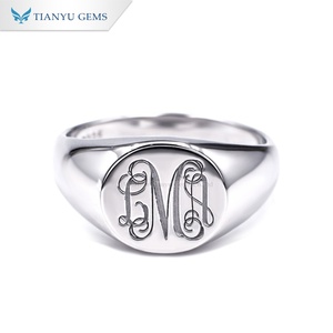 แหวนตราประทับทองคำ 14K สำหรับผู้ชาย TIANYU GEMS แบบคลาสสิก ไม่มีประดับเพชร ใช้ได้ทุกวัน - Product Image 1