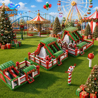 Château gonflable de Noël sur mesure, avec toboggan, pour intérieur et extérieur, thème festif, aire de jeux, vente en gros directe usine