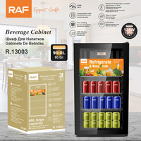 Réfrigérateur à boissons RAF R.13003 90L 135W avec contrôle électronique de la température de 0 à 10°C, facile à nettoyer, pour le bureau, la boutique, l'utilisation de boissons