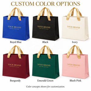 Sac cadeau en papier pour parfum imprimé sur mesure avec logo, poignées en ruban, emballage de luxe pour boutique de parfums, vente en gros - Product Image 5