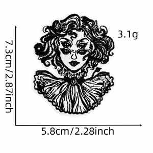 Nouvelle Broderie Thermocollante Amusante Style Noir Crâne Rose Rock pour Décoration Vêtements et Sacs à Dos - Product Image 5