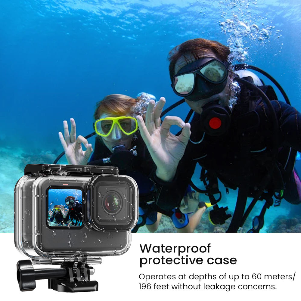 HONGDAK Action Cameras Accessories Kit 55 in 1 Selfie Stick Set for GoPro Hero 13 Waterproof Case Accessories Kit
