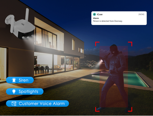 Ngoài trời 4MP icsee App không dây <span class=keywords><strong>WIFI</strong></span> CCTV <span class=keywords><strong>Camera</strong></span> 180 độ <span class=keywords><strong>IP</strong></span> an ninh với ống kính kép Mini toàn cảnh Bullet Mạng Ngoài trời sử dụng - Product Image 4
