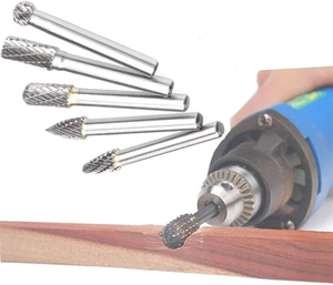 10 pezzi Set 1/8 "3mm * 6mm strumento abrasivo taglio doppio carburo di tungsteno bava Router File bit per intaglio del legno lavorazione del metallo - Product Image 2