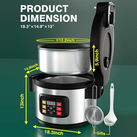 Cuisinière automatique de perles de tapioca WF-D12, machine à faire du bubble tea de 12 L, contrôle numérique commercial, pot antiadhésif, pour sagou