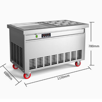 Machine à glace thaïlandaise à plaque froide haute performance 220 V 50 HZ 1100 W / Machine à glace frite à plaque plate commerciale thaïlandaise
