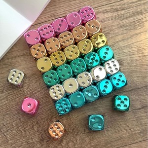 Creative Metallic <b>Dice</b> 16mm Electroplated Rounded Corners Acrylic Silver Durable For Chess And Card Games - Product Image 2