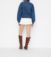 Blouson Bomber en Jean pour Femme Style Chinois avec Boutons Grenouille, Veste Courte Vintage à Col Montant et Taille Élastique pour Printemps Automne