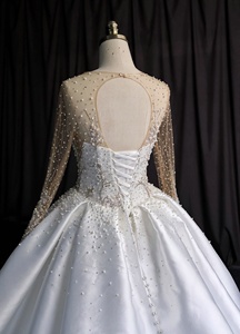 Vestidos de Novia de Fábrica China, Vestido de Novia de Lujo con Cuentas, Vestido de Novia Personalizado de Lujo con Perlas - Product Image 4