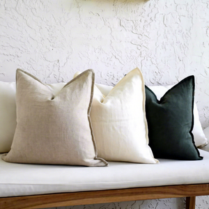 Envelope Closure <b>Pillowcase</b> Soft 100% Linen Zipper Closure Cover Pure European Linen - Product Image 1