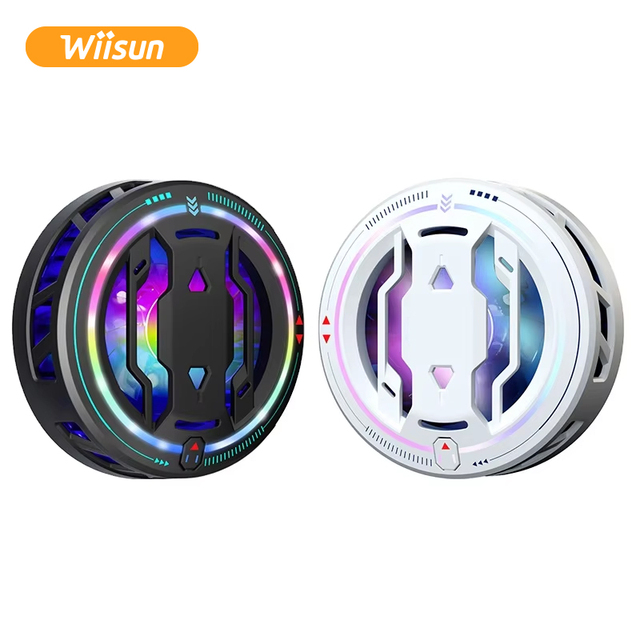 RS6 Magnetic Semiconductor Phone Game Cooler Magnetic Suction Refrigeration Low Noise RGB Light Radiator Fan Wiisun