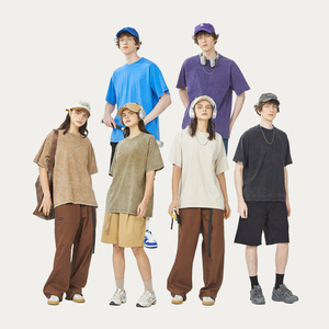 เสื้อยืดคอกลมผ้าฝ้าย 100% หนัก 250GSM คุณภาพสูง แฟชั่นหรูหรา สไตล์วินเทจ ล้างสีแบบแอซิดวอช สำหรับขายส่ง แบบยูนิเซ็กซ์ - Product Image 1