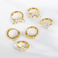 Pendientes de Aro Pequeños para Mujer, Chapados en Oro de 18K, Acero Inoxidable, Resistentes al Agua, con Circonita Cúbica AAA, Venta al Por Mayor 2026