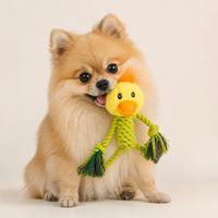 Jouet pour chien en corde de coton pelucheuse, forme animale, jouet à mâcher qui couine, jouet de nettoyage des dents, jouet à mordre pour chiens S-XL