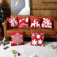 Décoration de Noël personnalisée flocon de neige broderie housse de coussin jeter taie d'oreiller décor à la maison joyeux noël taie d'oreiller