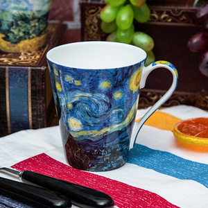 Taza de café de cerámica segura para <span class=keywords><strong>microondas</strong></span> saludable Fine Bone China, taza de leche personalizada de buena calidad - Product Image 2