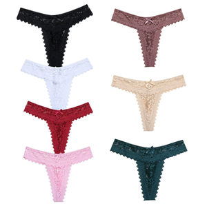 Culottes string sexy en soie pour femmes, tangas grande taille, sous-vêtements en V - Product Image 5