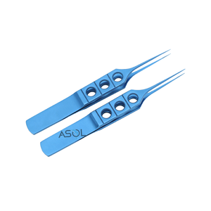 Instrumento quirúrgico ocular oftálmico Manual certificado CE 85mm/115mm fórceps de titanio dientes rectos MAQUINARIA DE ACERO INOXIDABLE - Product Image 3