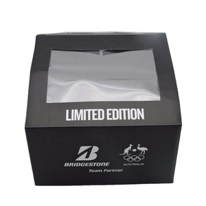 Cheap personalize baseball cap box with clear window custom collapsible fedora hat box folding paper box