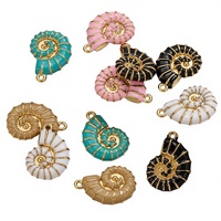 Charm escargot en spirale en acier inoxydable-Pendentif sur le thème de l'océan nautique pour la fabrication de bijoux