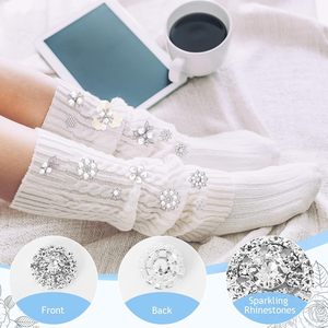 Wavwavw Lot de boutons en strass, faux perles, fleurs à dos plat, embellissements et appliques pour artisanat, fabrication de bijoux, bricolage, mariage - Product Image 3