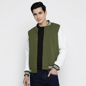 2026 Latest Design Men's Varsity Jacket Good Material Wool Body <b>Leather</b> Sleeves Soft and Fitted CollegeBaseballjacket for men - Product Image 1