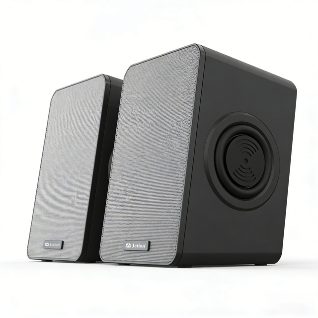 JSP004 USB 2.0 2.0 Channel Speaker with Volume Control 3.5mm Line-In USB Power for Home Theatre & Computer Use Speaker for Pc