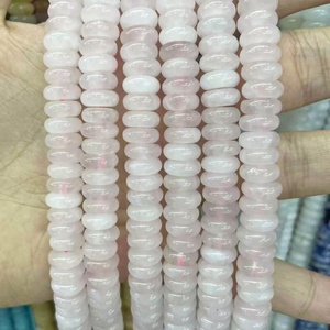 Perles en opale rose teintée, forme ronde, lisses, en agate de cristal, pour la fabrication de colliers et bijoux DIY, fil de pierres précieuses, perles de 3x10mm - Product Image 6
