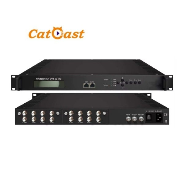 CATV Broadcasting 8 DVB-S2 Tuner IRD IP Output Satellite Receiver Decoder IRD 8