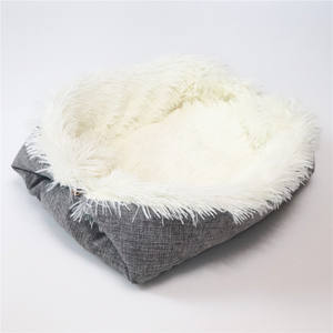 Dual-Use Plush Cat <b>Nest</b> Pet <b>Bed</b> Cute Round Cat Mat with Striped Pattern for Autumn and Winter for Reptiles - Product Image 4