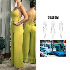 <span class=keywords><strong>Tuta</strong></span> Intera Maxi da <span class=keywords><strong>Donna</strong></span> 2026 di Alta Qualità con Logo Personalizzato, Sexy e di Tendenza, Estiva, Scollo a V, Aderente, Vita Alta, con Cintura, Traspirante, per Feste - Product Image 1