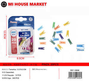 Pioney Mollette per bucato in legno da 25 mm, colorate, 20 pezzi, per lavanderia - Product Image 1