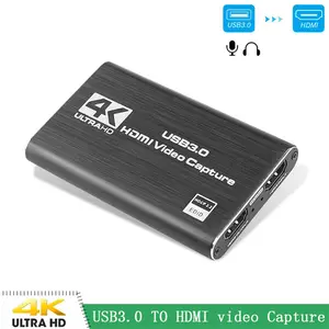 Diskon Besar 1080P 60fps untuk Streaming Langsung Kartu Penangkap Video HDMI Ke USB 3.0 4K untuk Xbox PS4 Wii Nintendo Switch