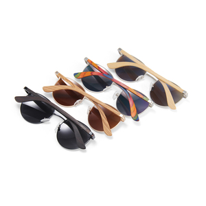 2025 mode lunettes métal cadre lunettes de soleil nuances rondes lunettes lunettes de soleil Logo personnalisé haute qualité bois lunettes de soleil - Product Image 1
