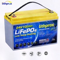 Batterie LiFePO4 rechargeable 25,6V 100AH Grade A 6000 cycles à décharge profonde pour VR avec BMS intelligent, Bus CAN, borne M8, CE RoHS IP67 OEM ODM